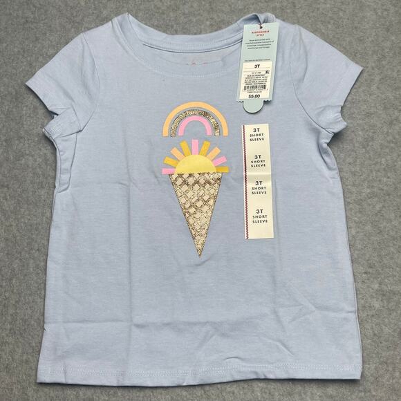 E2026 Cat & Jack Sun Ice Cream Tee Shirt Size 3T - Picture 1 of 2